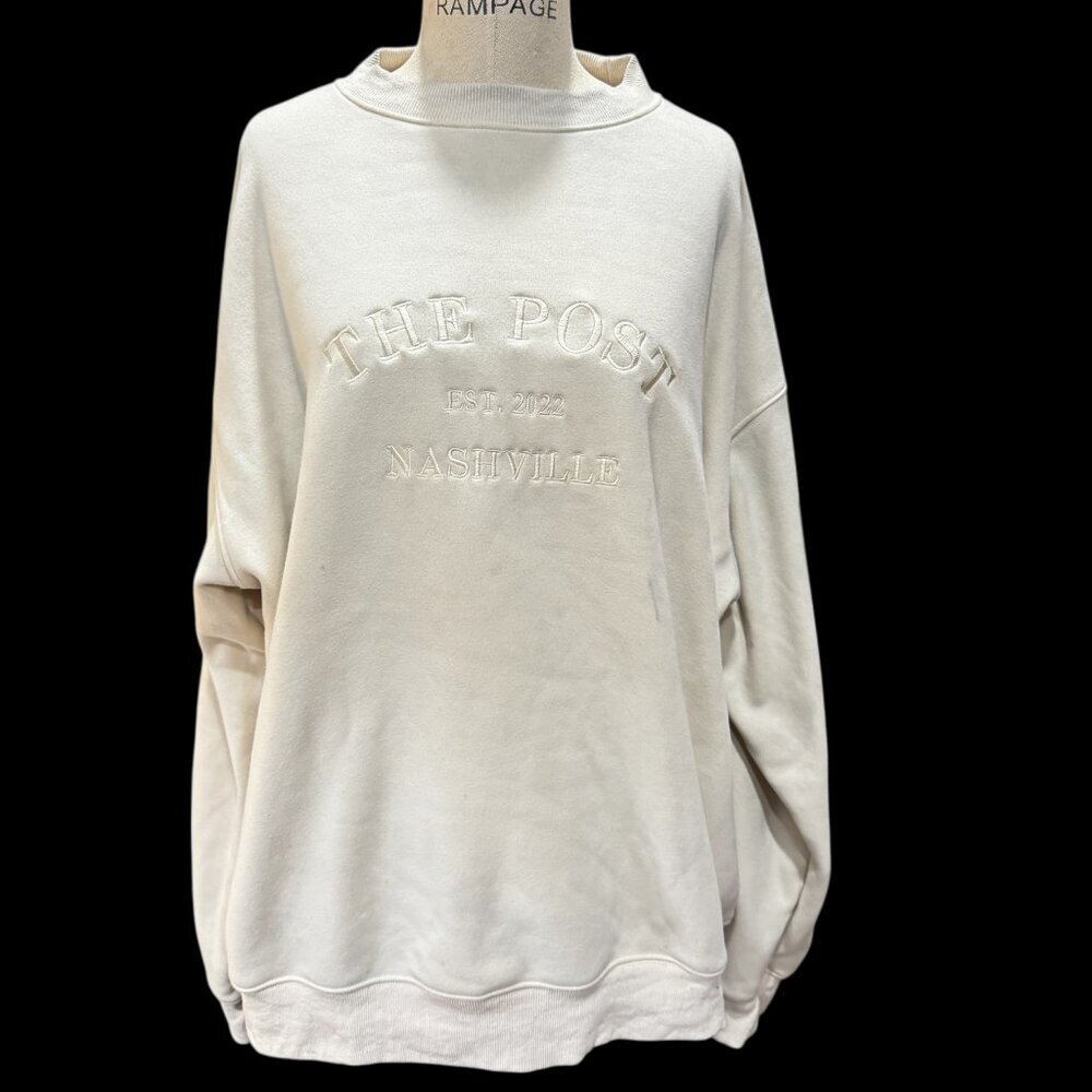 The Post Nashville Oversized Crewneck Sweatshirt | Super Soft Pullover | Size XL